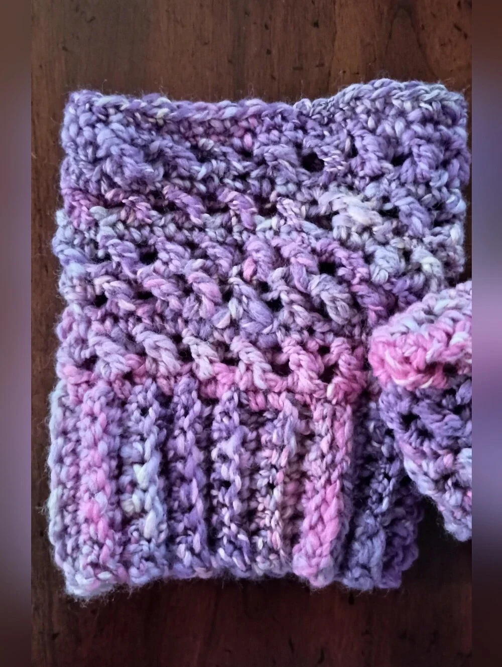 Artisan Handspun Wool Crochet Boot Cuff Set, Handmade